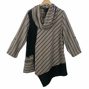 Ali Miles Women's Blouse XL Lagenlook Cowl Neck